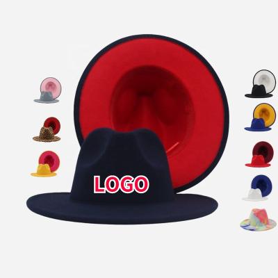 China 2022 Wholesale Fashion PRINTED Hot Sale Quality Felted Hat Panama fendora hats Female Felted Hats Women With Bands SET BOX PACKING for sale