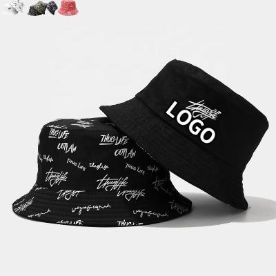 China Fashion Manufacturers Promotional Polyester Printing Bulk Order Canvas Bucket Sun Unisex Custom Embroidered Hat For Adults With Logo for sale