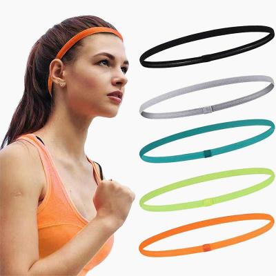 China Polyester Men Women Basketball Elastic Yoga Silicone Headband Sports Anti-Skid Headband for sale