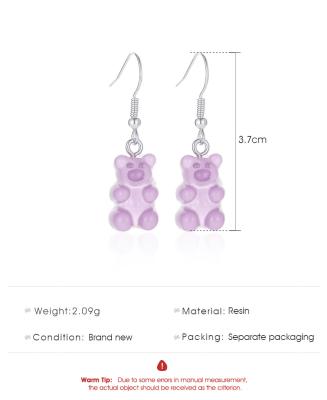 China Simple and lovely cute candy color resin earrings with colorful single earrings for sale