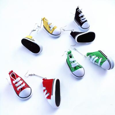 China FASHIONABLE personalized creative earrings canvas shoes long dangling earrings jewelry wholesale for sale