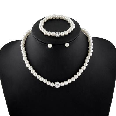 China CLASSIC Classic Pearl Necklace Jewelry Bracelet Earrings Necklace Costume Pearl Wedding Bridal Jewelry for sale