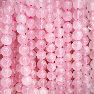 China High Quality Stone Factory Price Natural Rose Quartz Stone Beads 4mm 6mm 8mm 10mm 12mm For Jewelry Making for sale