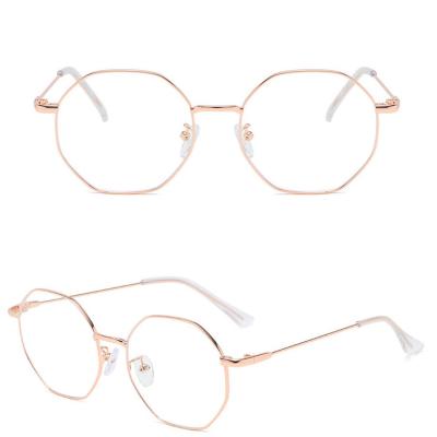 China Blue Light Anti Computer Glass Good Selling Metal Optical Glass Frames Mirror Polygon Eyeglasses Sight Blue Light Anti Computer Glass for sale