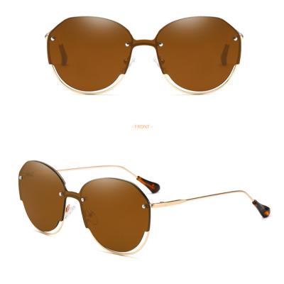 China Outdoor Red Round Fashionable Women's Stainless Steel Activites Metal Sunglasses for sale