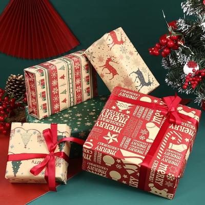 China Brown Paper 50x70cm Christmas 100g Wrapping Paper Birthday Party Material Handmade Origami Gift Wrap Thick Running Paper Anticurl for sale