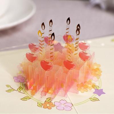 China Creative Handmade Funny 3D PVC Birthday Greeting Cherry Wholesale Stereo Crystal Card Cake Topper Gift Card Printers for sale