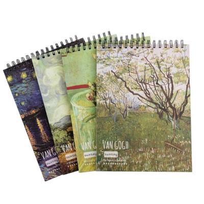 China wholesale 100 pages a set 4 of student shardcover spiral blank A4 drawing protection sketchbook sketchbook high quality sketch paper 018 for sale