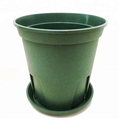 China CLASSIC 4 Gallon Degradable Flower Pot Balcony Flower Garden Plant Nursery Container Planter Pots Japan Premium Green Round Plastic Pots for sale