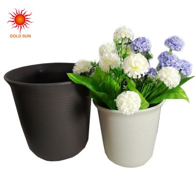 China 2019 Wholesale CLASSIC off-white and dark gray PP plastic thickening step up stain flowerpot garden pot with pedestals plant pot for sale