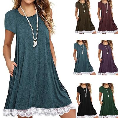 China 2022 Summer Lady Lace Anti-Static Hipster Fashion Casual Outfits Plus Size Dress Women for sale