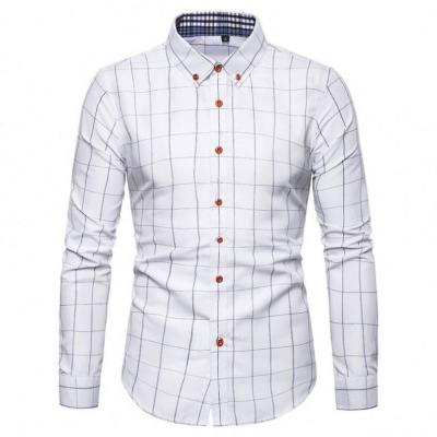 China IVY Wholesale Hot Sell Work Casual Plaid Plus Size Autumn Fall Winter Office Mens Clothing Printed Shirt Shirts For Men for sale