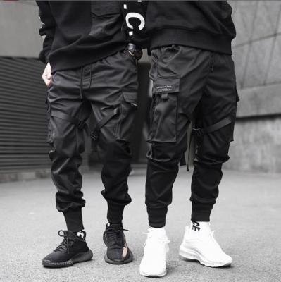 China 2021 Anti-Wrinkle Ribbons Harem Joggers Mens Cargo Pants Streetwear Hip Hop Pockets Cotton Casual Track Pants Male Harajuku Fashion Trousers for sale