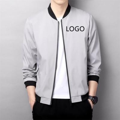 China Breathable Solid IVY Trendy 2021 Color Long Sleeve LOGO Men Leisure Gym Sports Custom Printed Wear Running Workout Baseball Collar Jacket for sale