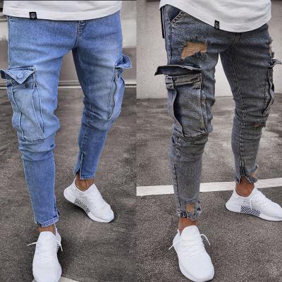 China 2021 Viable European And American Mens Denim Pants Fashionable Streetwear Clothing Pants For Men Stylish for sale