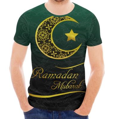 China New Eid al-Fitr Muslim Clothes Men's QUICK DRY Round T-shirt Neck T-shirt Men's Fashion Summer Shorts Sleeve Casual Slim Fit T Shirts Men for sale