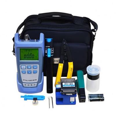 China FTTX Network Ftth Fiber Optic Tool Kit With Electricity Meter Fault Locator Fiber Cleaver Miller Cramper And FTTH Visual Stripper for sale