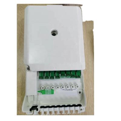 China Ftth Box 8 Core Fiber Optic Distribution Box With 1*8 Mini PLC Splitter for sale