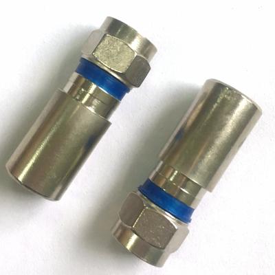 China RG6 Waterproof Compression Coaxial Connector Compression F-Type Quick Connector for sale