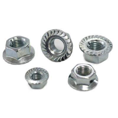 China Automotive Industry Size Over 3/8-24 Flang M7 Castle Nuts For Crushers High Strength Carbon Steel Flange Nut for sale