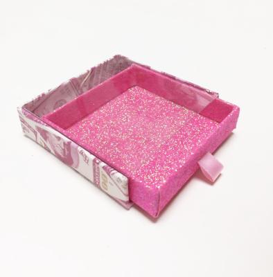 China Criss-Cross Pink and Purple Lash Box for Mink Lashes Create Your Own Brand Sliding Lash Boxes Lash Drawer Box for sale