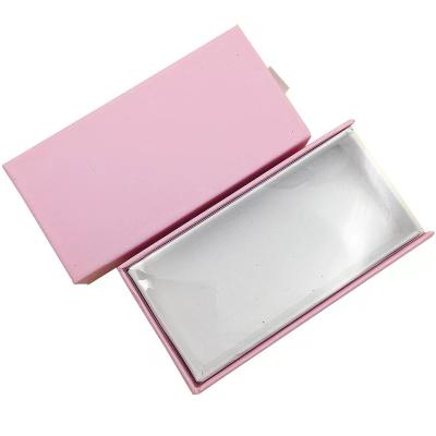 China Handmade Custom Eyelash Packaging Pink Lashes Empty Box 3d Mink Strip Glitter Lashes 25mm Lashes Wholesale for sale