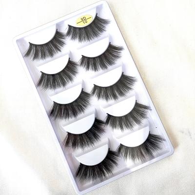 China 3d False Crisscross Mink Wholesale Vendor Eyelash Vendors 5 Pairs 2021 Vegan Synthetic Mink Eyelashes New Arrivals 5d Eyelashes for sale