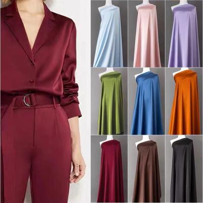 China Stain Repellent Double-sided acetic acid satin fabrics dresses,Trousers, Dress,pajamas  lining fabric textile 100 Polyester fabric satin for sale