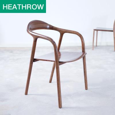 China Luxury Pure Solid Wood Armchair Dining European Simple Home Decoration Heathrow Chair Modern Solid Wood Light Study Back for sale