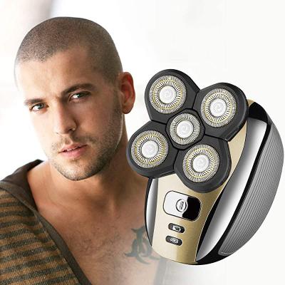 China Rotary Cutter Head 5 IN 1 Rotary Shaver And Face Beard Face Men Shaver Multifunctional Wet Or Dry Electric Shaver for sale