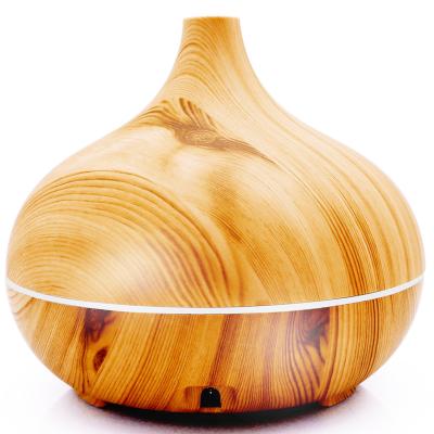 China Home Car Onion Shape Aroma Humidifier Air Diffuser Ultrasonic Wood Grain Humidifier 400ml Aroma Diffuser for sale