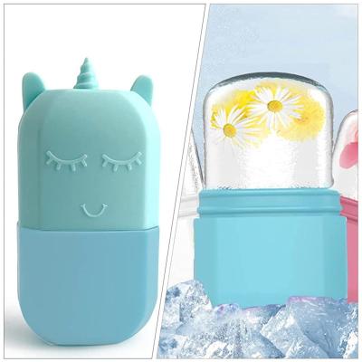 China Face Massager Unicorn Mold Cold Ice Cube Ice Cube Face Silicone Face Roller for Facial Face for sale