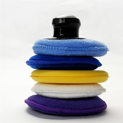 China Single High Quality Car Wash Sponge Microfiber Wax Applicator for sale