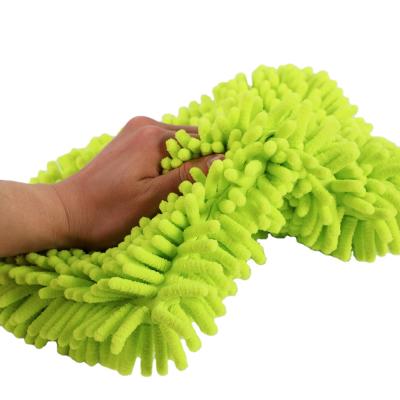 China Glove Single Microfiber Chenille Car Wash Hand Towel Wash Glove Chenille Microfiber Dusting Glove for sale