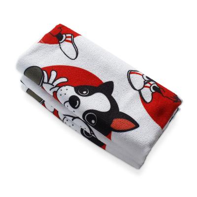 China Fancy Printed QUICK DRY Superior Microfiber Pet Saliva Drying Bath Towel for sale