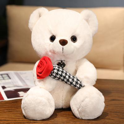 China Custom Plush Toy Rose Heart Teddy Bear Plush Toy Gift For Valentine's Day Bear Lover Cute Gift for sale