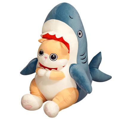 China Wholesale Creative Squishy Dog Cat Toy Shark Plush Sleeping Pillow Home Decoration Stuffed Animal Shark For Kids Gift for sale