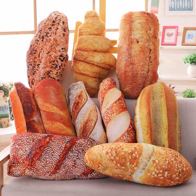 China Hot Sale Creative Soft Cushion Simulation Food Decoration Funny Plush Stuffed Throw Cushion Bread Shaped Pillow for sale