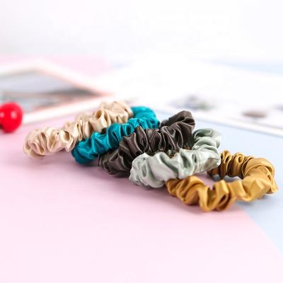 China Fashion 22mm Silk Hair Scrunchies 100% Real Natural Women's Hair Ties S Size Silk Hair Scrunchies for sale