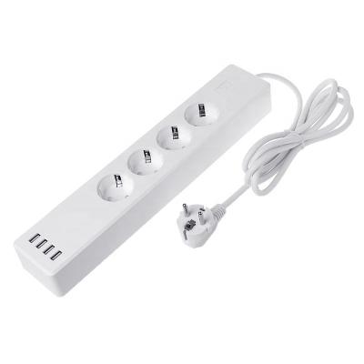 China European Smart Charger 4USB Wifi Tuya Smart Strip Alexa Google Home Smart Power Strip Residential/Multi-Purpose Plug Socket for sale