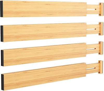 China Expandable Drawer Organizer Divider Bamboo Viable Organizer Dividers for Kitchen Bedroom Bathroom for sale