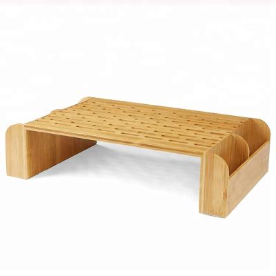 China 100% Bamboo Bamboo Laptop Riser Stand With Slot for sale