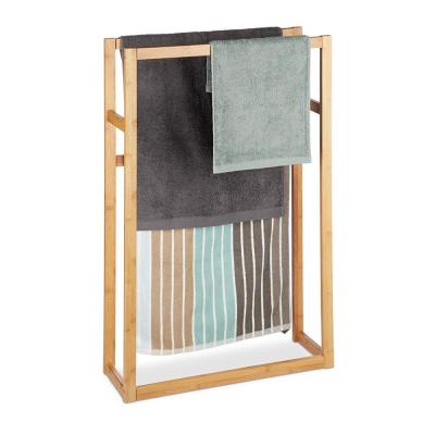 China Sustainable Free Standing Towel Rack Bamboo Rack for sale