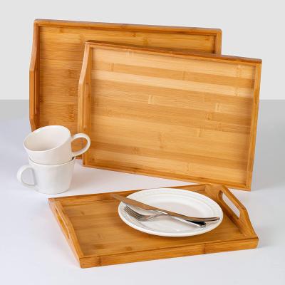 China Sustainable Eco Home Nested Tray Bamboo Wooden Serving for sale