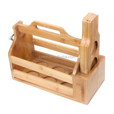 China Custom Size New Product Kitchen Decor Luxury Home Decor Viable Storage Rack Wooden Bamboo Wine Bottle Holder for sale