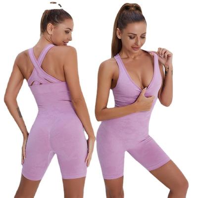 China One Piece Solid Color Sexy Irregular Breathable Women's Fitness Yoga Leggings Casual Fashion Plus Size Overalls for sale