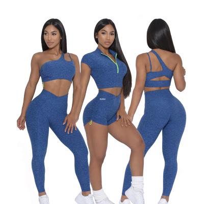 China Breathable Drop Shipping 2 Piece Women Workout Clothes Tracksuit Women Sports Bras Female Gym Clothing Yoga Sets for sale