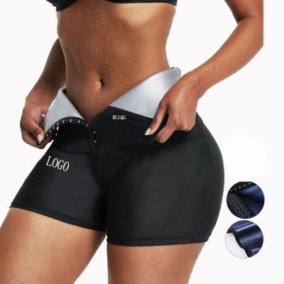 China Polyester Women Waist High Slimming Women Shapewear Yoga Panties Shapers Hooks Sport Fitness Waist Trainer Sweat Shorts for sale