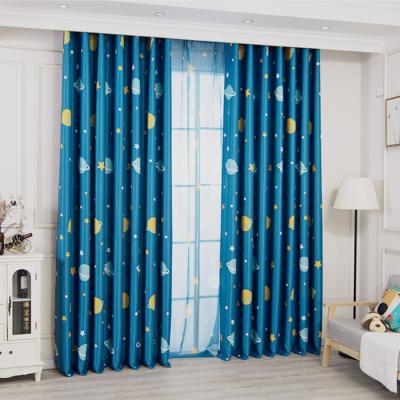 China Blackout Children's Decoration Cartoon Planet Blackout Boys Home Window Curtains For Kids Room Bedroom Living Room for sale