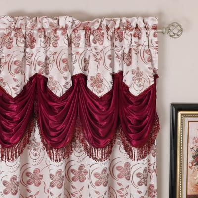 China luxury 41-85%shading jacquard curtain window panel set curtain with attached valance and backing bedroom living room for sale